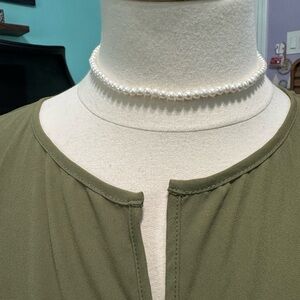 Elegant White Pearl Choker Necklace Vintage Costume Jewelry